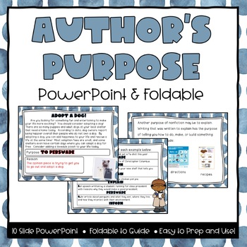 Preview of Author's Purpose Powerpoint & Foldable