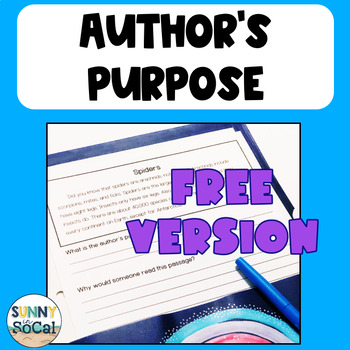 Preview of Author's Purpose Practice FREEBIE!