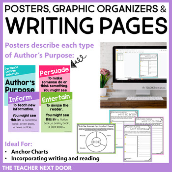 Author's Purpose Print and Digital for 4th and 5th Grades - The