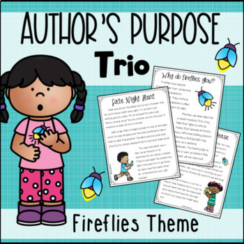Preview of Author's Purpose Reading Passages - Firefly Theme