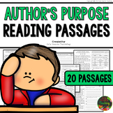 Author's Purpose Reading Passages Worksheets (Comprehensio