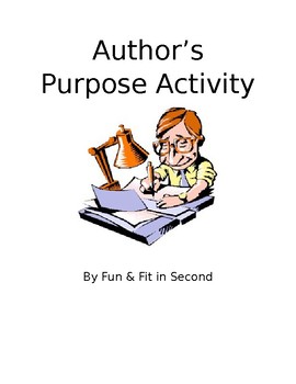 Preview of Author's Purpose Reading Skill Activity