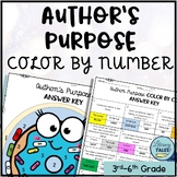 Author's Purpose Coloring Activity Color By Number Enterta