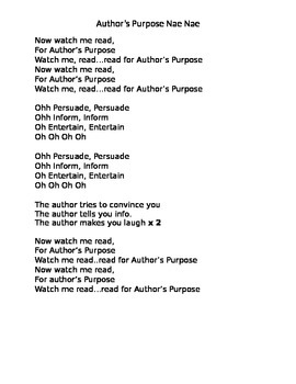 Preview of Author's Purpose Song