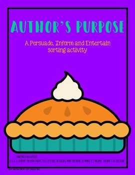 Using Pie Face to teach Author's Purpose! - Coloring in Cardigans