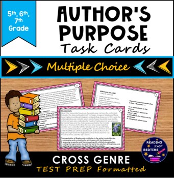 Preview of Author's Purpose Task Cards for STAAR Reading Review Print and Digital TpT Easel