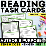 Author's Purpose Task Cards & Worksheets for 4th & 5th Gra