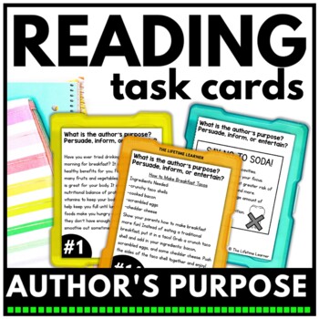 Author's Purpose Task Cards | Reading Comprehension Game