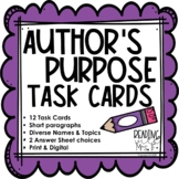 Author's Purpose Task Cards (print & digital) *FREEBIE*