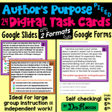 Author's Purpose Task Cards Using Google Forms or Slides: 