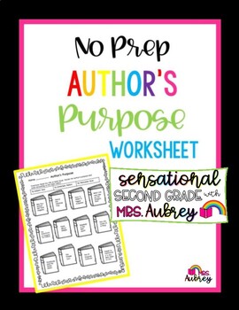 Preview of Author's Purpose Worksheet- Inform, Entertain, Persuade