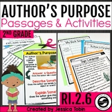 Author's Purpose Worksheets, Activities, Task Cards RI.2.6 2nd Grade RI2.6