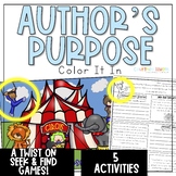 Author's Purpose Worksheets - Color It In