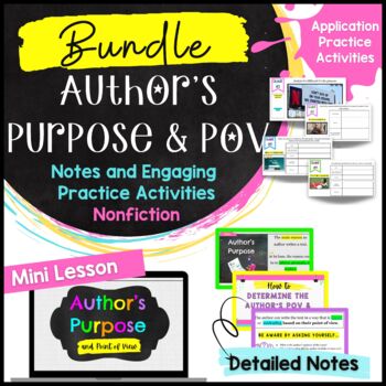 Preview of Author's Purpose and POV Bundle: Mini Lesson & Engaging Practice Activities (NF)