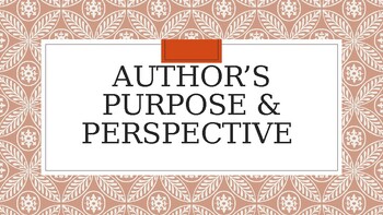 Preview of Author's Purpose and Perspective Notes PPT