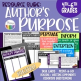 Author's Purpose for Intermediate Grades | PRINT-&-GO + DIGITAL