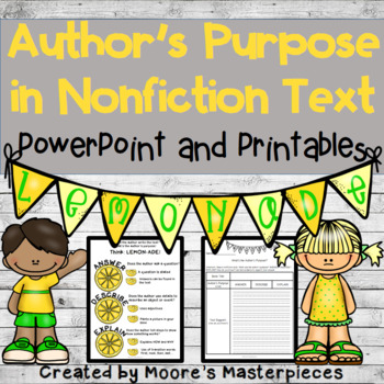 Preview of Author's Purpose in Nonfiction Text with LemonADE