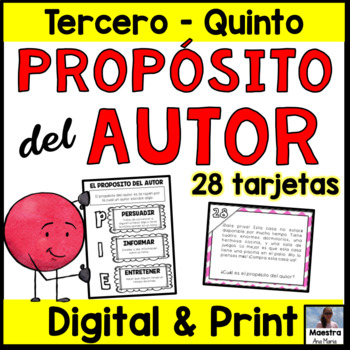 Preview of Author's Purpose in Spanish - Propósito del autor - Lecturas - Digital and Print