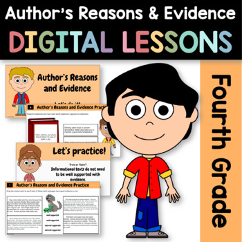 Preview of Author's Reasons & Evidence Reading 4th Grade Google Slides | Reading Review
