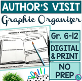 Author's School Visit Graphic Organizer One-Pager Any Book