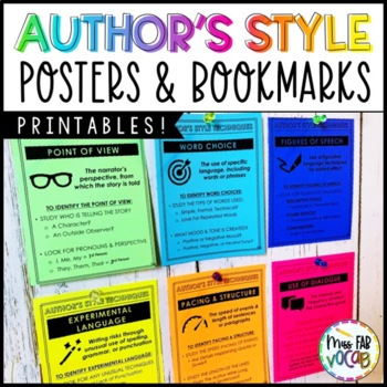 Preview of Author's Style Techniques Posters & Bookmarks