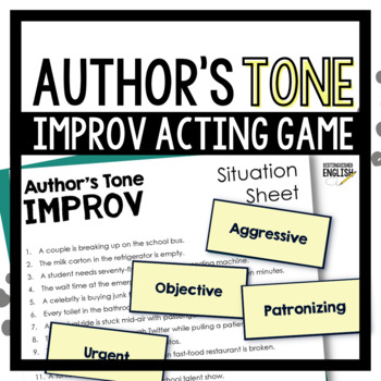 Preview of Author's Tone Game for Middle School ELA