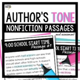 Author's Tone Nonfiction Passages for Middle School
