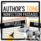 Author's Tone Nonfiction Passages for Middle School | Robo