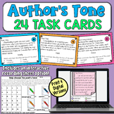 Author's Tone Task Cards in Print and Digital with TpT Easel