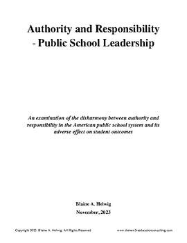 Preview of Authority and Responsibility - Public School Leadership - FREE