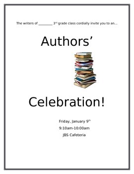 Preview of Author's Celebration Invitation (Editable)