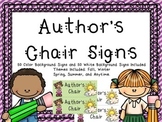 Author's Chair Signs