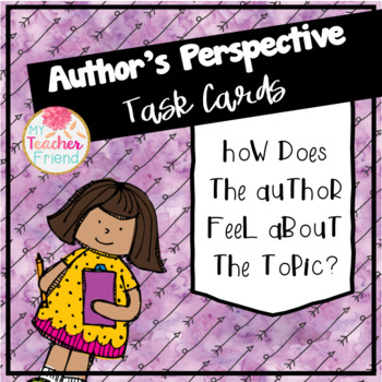 Preview of Author's Perspective Task Cards