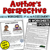 Author's Perspective: 6 Worksheets in Print and Digital with Easel