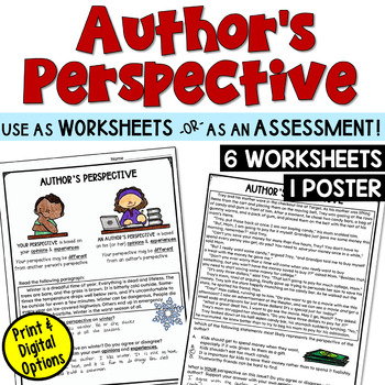 Preview of Author's Perspective: 6 Worksheets with Practice Passages