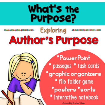 Preview of Author's Purpose | PowerPoint, Passages, Task Cards and Activities