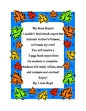 Author's Purpose Book Report by Linda Boyd