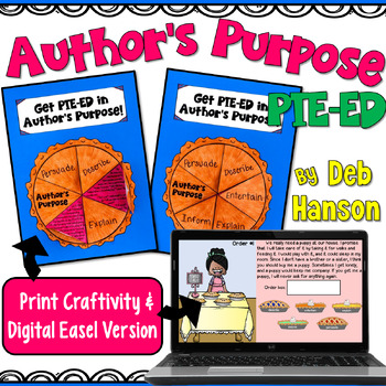 Preview of Author's Purpose PIE'ED Craftivity with Five Practice Passages