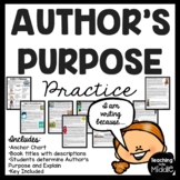 Author's Purpose Excerpts Worksheets for Practice Upper El