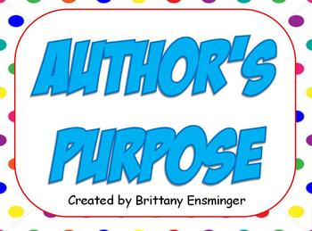 Preview of Author's Purpose Flipchart
