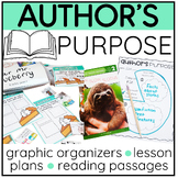 Author's Purpose Task Cards Activities Worksheets Anchor C