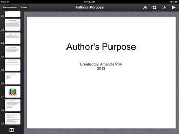 Preview of Author's Purpose Keynote Presentation