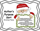 Author's Purpose Literacy Center Sort - Christmas Theme