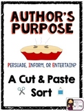 Author's Purpose (PIE) Cut and Paste Sort {Practice or Ass