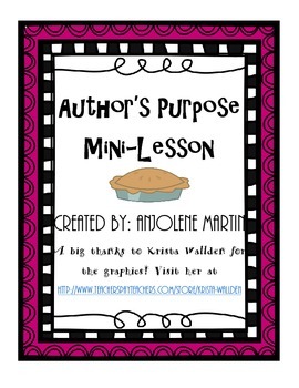 Preview of Author's Purpose P.I.E. Mini Lesson