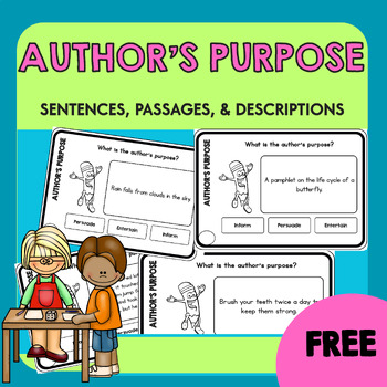 Preview of Authors Purpose PIE Task Cards Differentiated w/ Reading Passages Sentences