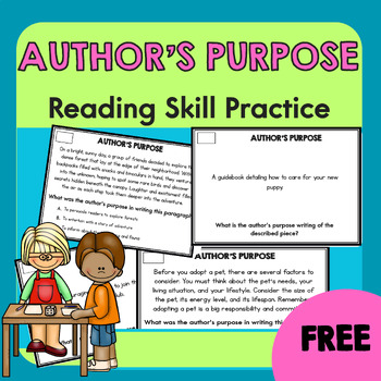 Preview of Authors Purpose PIEED Task Cards | Reading Skills Practice for 3rd, 4th, 5th