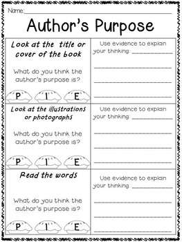 Author's Purpose Pack by Miss Martel's Special Class | TpT