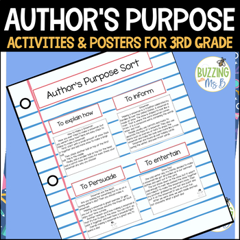 Author's Purpose Posters and Activities Pack