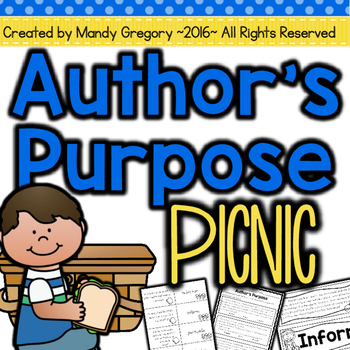 Author's Purpose Game {3 Types} for Literacy Centers: U-Know